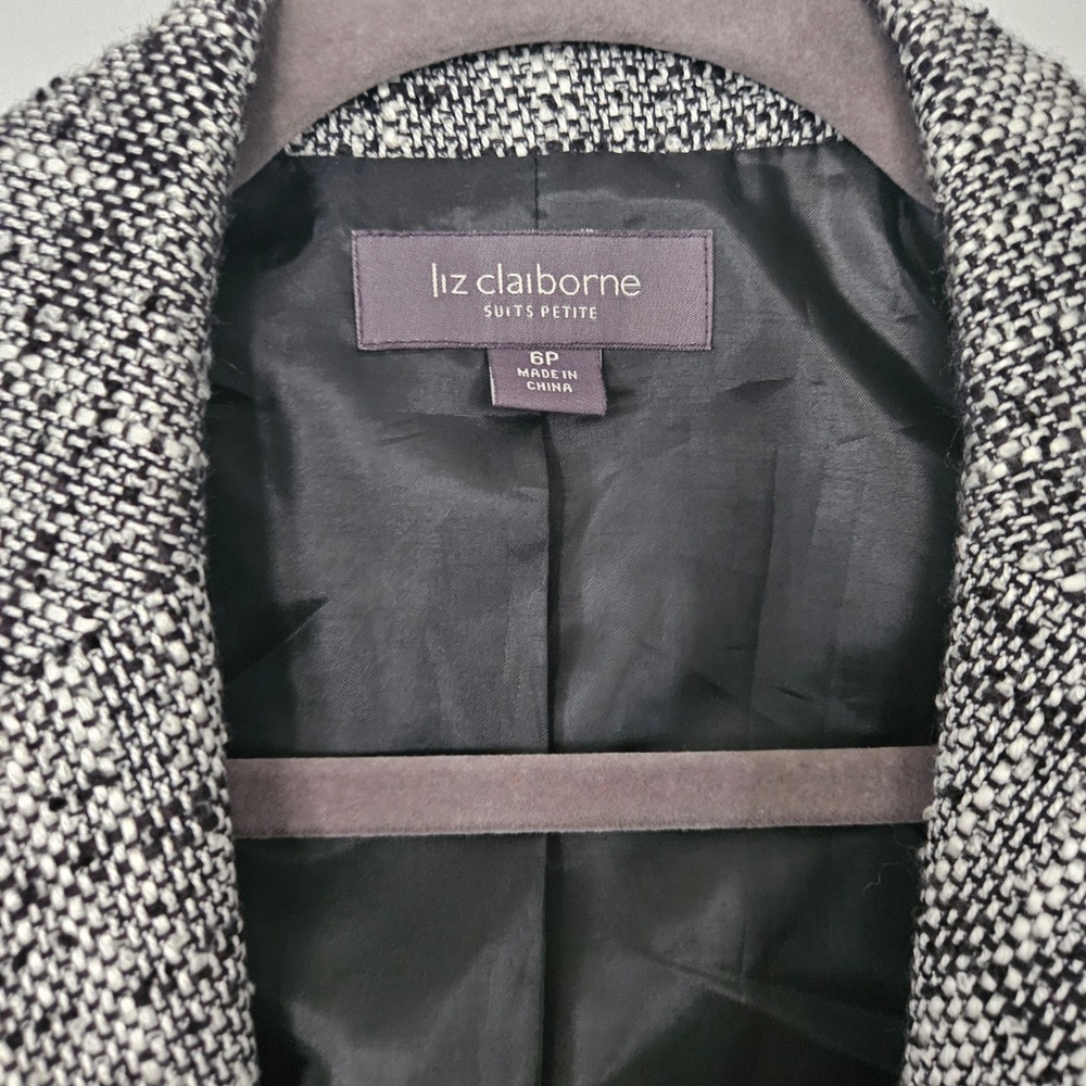 Liz Claiborne Suit Set Womens 6P Tweed Blazer Shell 2 Piece Office Business - Picture 10 of 14